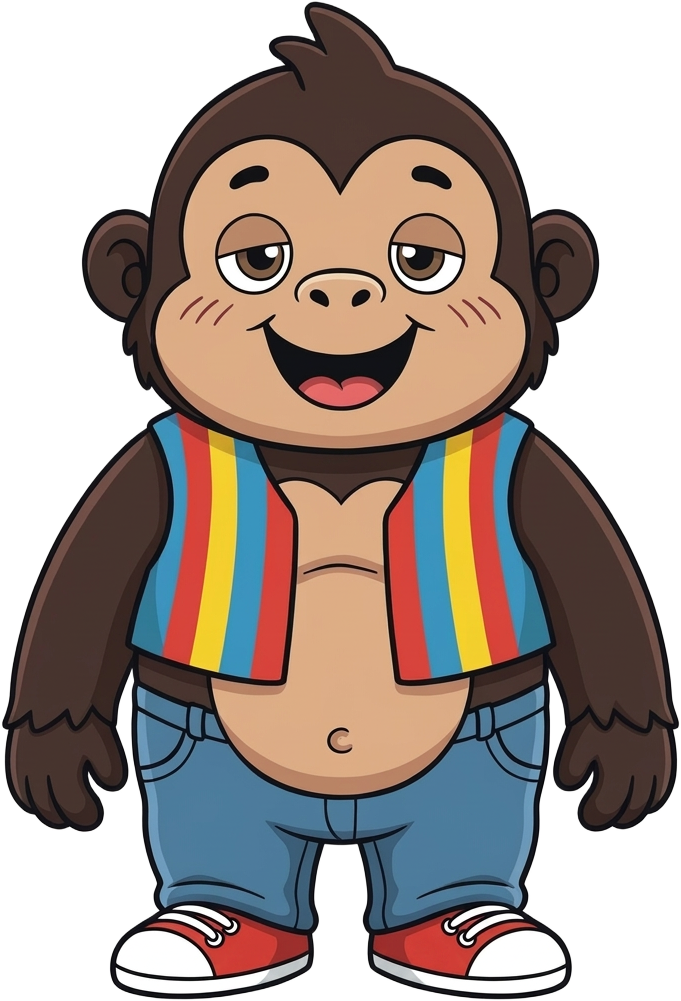 Maik, o gorila da Kongo, acenando feliz